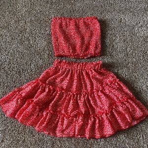 Cute Floral Red Set!!